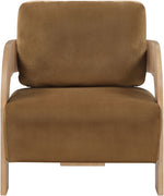 Cedra - Velvet Performance Fabric Upholstered Accent Chair - Natural Frame