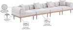 Laguna - 4 Piece Resilient Water Resistant Fabric 142" Upholstered Outdoor Patio Modular Sofa