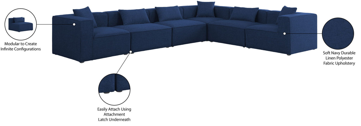 Cube - Linen 6 Piece Modular Corner Sectional