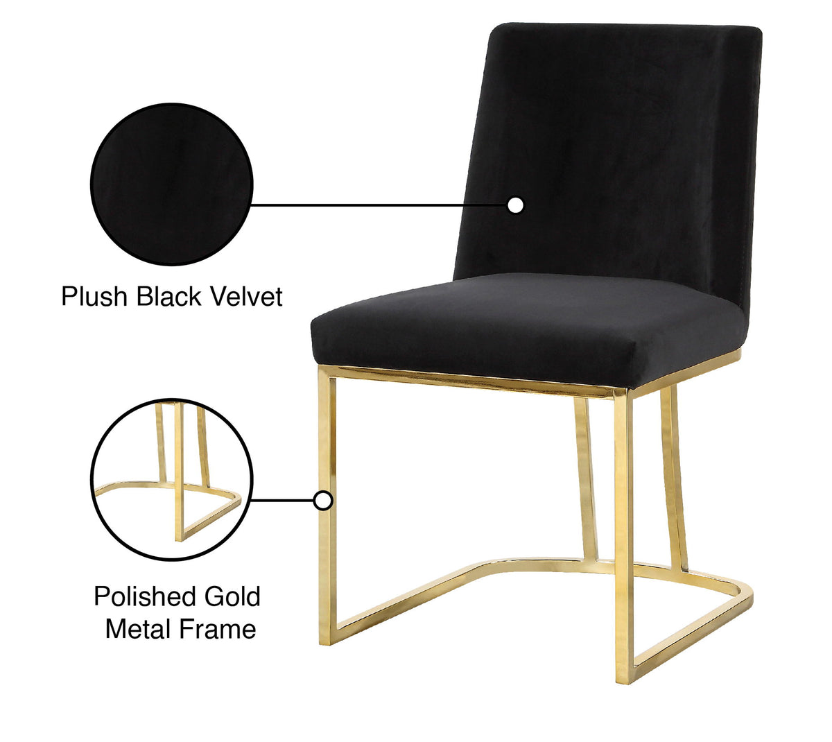 Heidi - Dining Chair with Gold Legs (Set of 2)