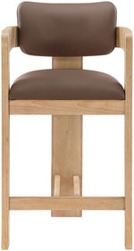 Sacha - Vegan Leather Upholstered Counter Stool With Natural Base