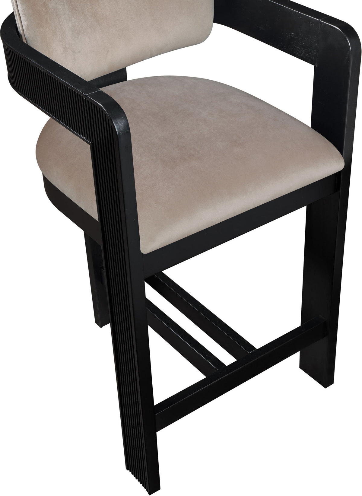 Sacha - Velvet Stool With Black Base