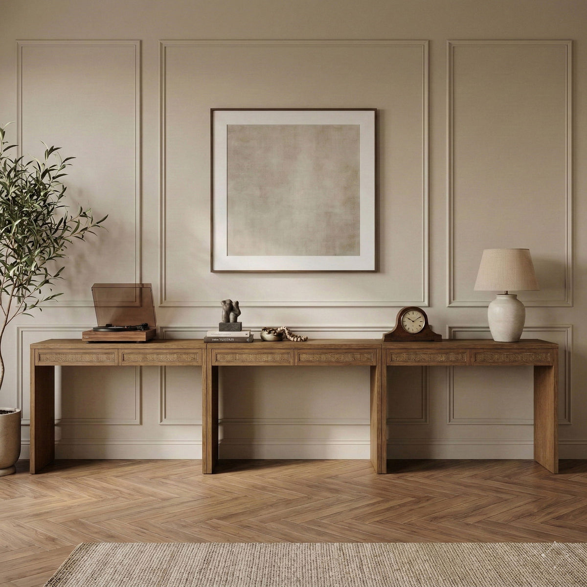 Avro - Solid Wood And Oak Veneer Desk