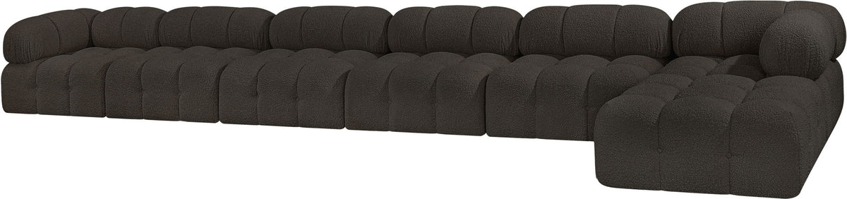 Ames - 7 Piece Boucle Fabric Modular L-Shaped Sectional