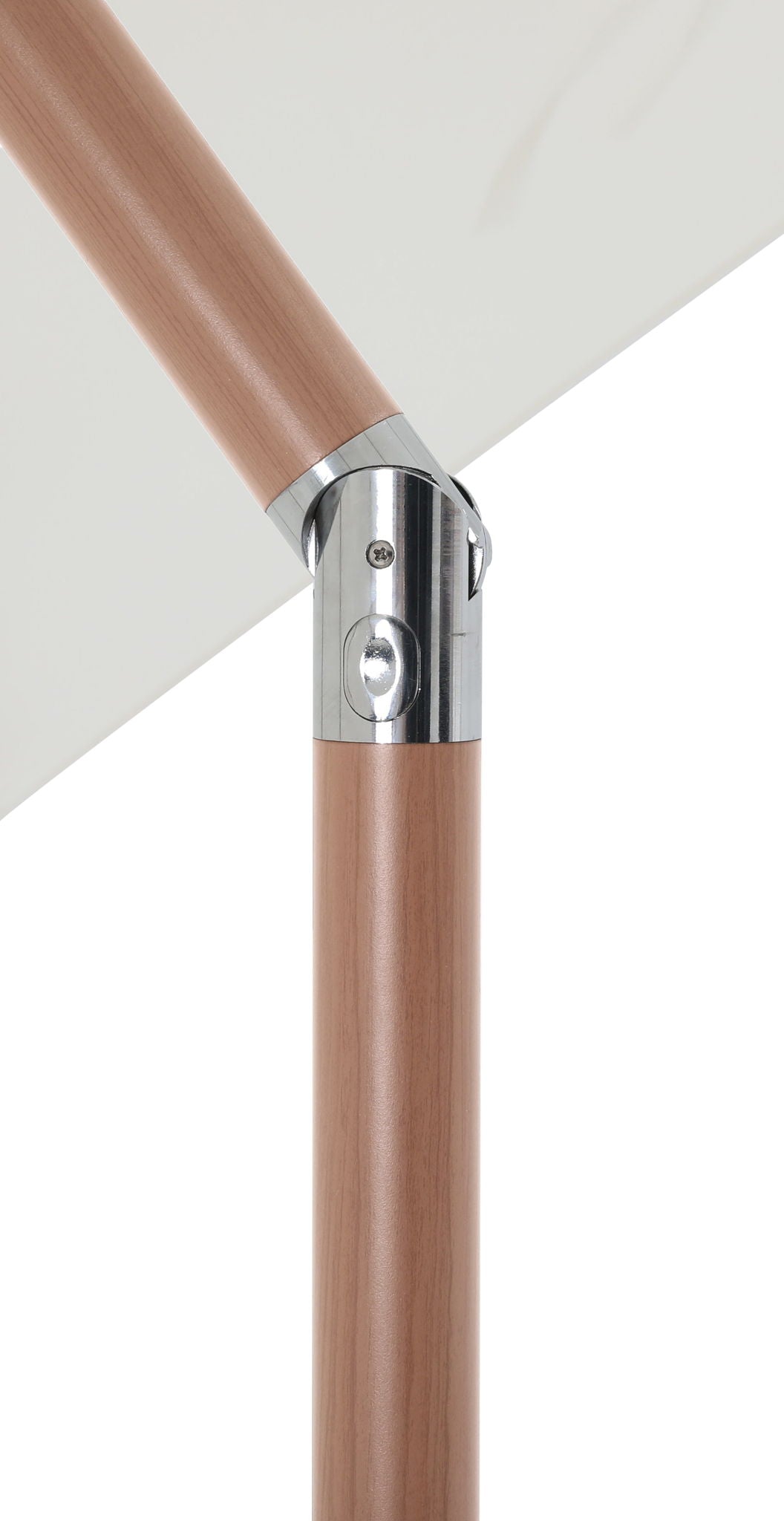Fiji - Aluminum Patio Umbrella With Square White And Teak Base