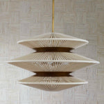 String Trio - 6 Light Pendant - Brass / White