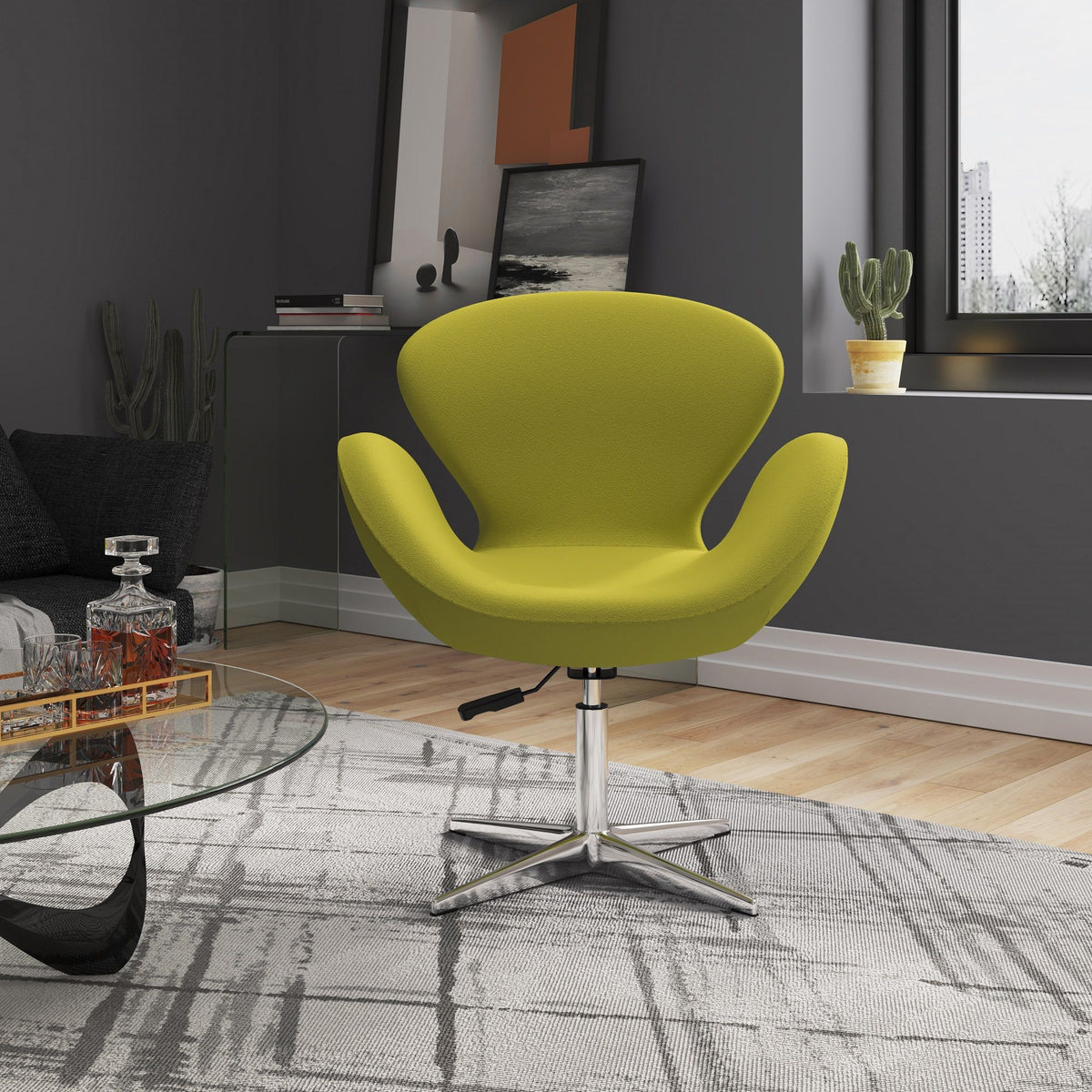 Manhattan Raspberry - Swivel Lounge Chair