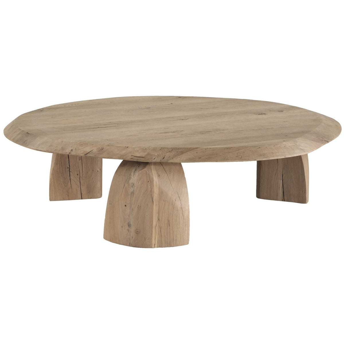 Tiernan - Reclaimed Oak Round Coffee Table - Woodtone