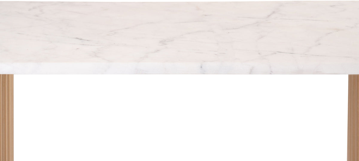 Cindra - Genuine Marble Top And Iron Base Console Table
