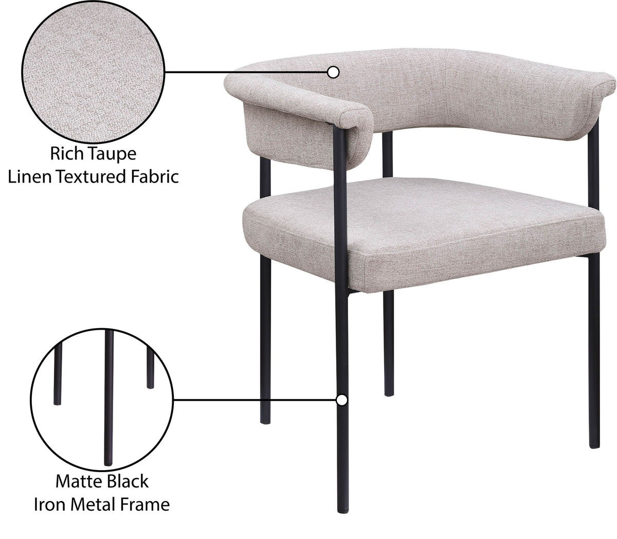 Malin - Linen Dining Chair (Set of 2) - Taupe