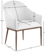 Ferro - Upholstered Dining Arm Chair With Brushed Bronze Legs
