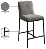 Reeves - Chenille Fabric Upholstered Counter Stool (Set of 2) - Black Base