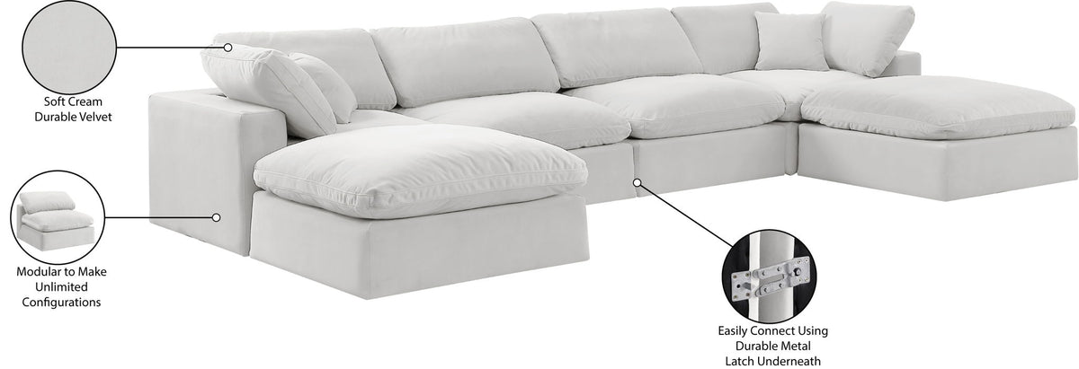 Comfy - 6 Piece Velvet Modular Double Chaise Sectional