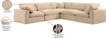 Comfy - 5 Piece Velvet Modular Corner Sectional