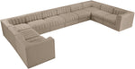 Rummi - Velvet Performance Fabric Upholstered 10 Piece Modular Sectional