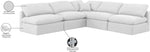 Indulge - Linen 5 Piece Modular Corner Armless Sectional - White