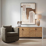 Brinson - Carved Wood 4 Door Cabinet - White / Woodtone