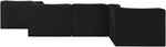Rummi - Rounded Velvet Performance Fabric Upholstered 6 Piece Modular Sectional