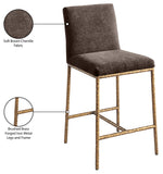 Reeves - Chenille Fabric Upholstered Counter Stool (Set of 2) - Gold Base