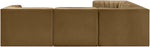 Rummi - Symmetrical Velvet Performance Fabric Upholstered 5 Piece Modular Sectional