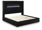 Tayleena - Upholstered Bed With Fireplace And Wireless Audio