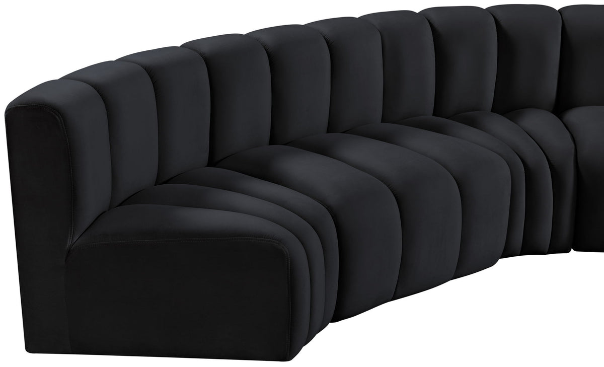 Arc - Velvet 5 Piece U-Shaped Modular Sofa