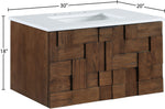Leonardo - Engineered Stone And Solid Wood 24" Wall Mounted Bathroom Vanity