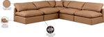 Indulge - Faux Leather 5 Piece Modular Corner Armless Sectional