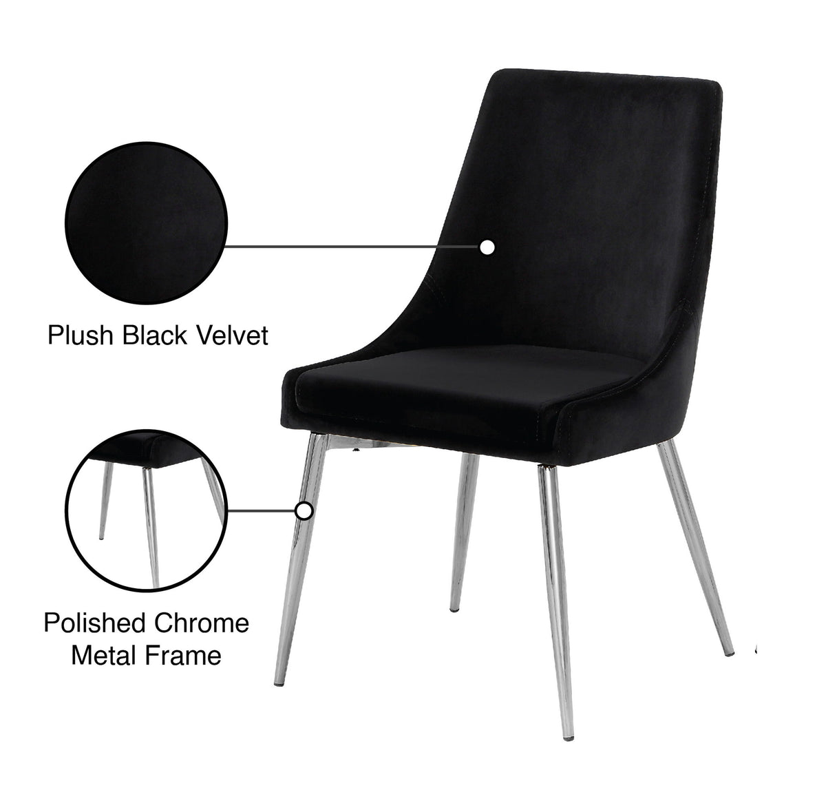 Karina - Dining Chair with Chrome Legs (Set of 2)