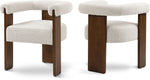 Barrel - Dining Chair - Dark Brown / Cream