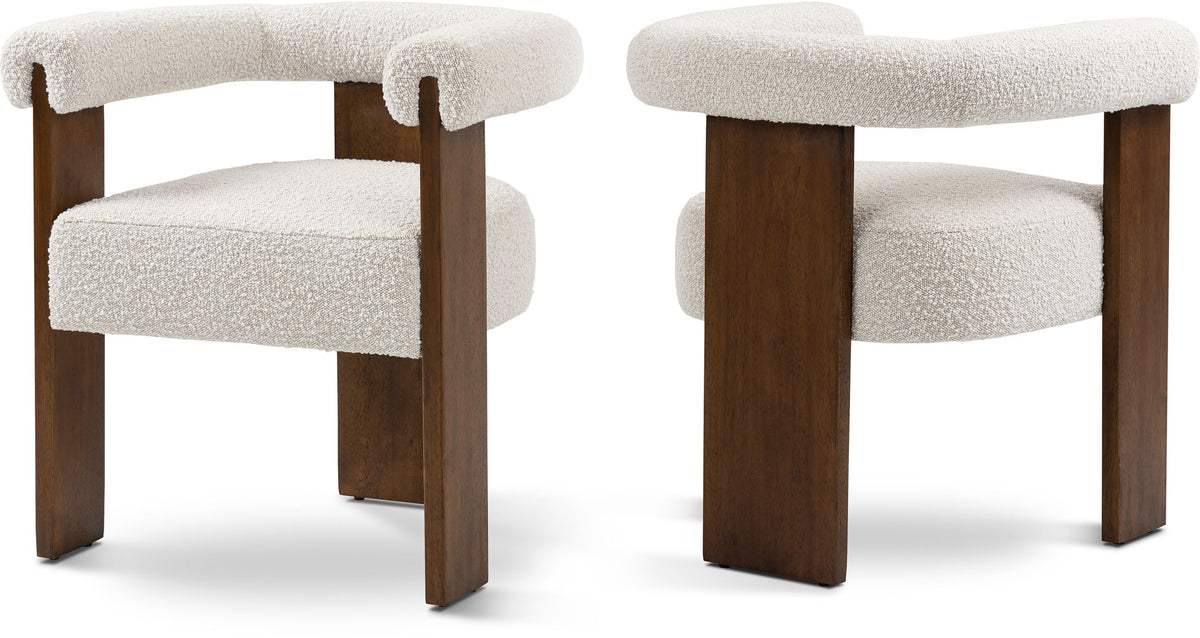 Barrel - Dining Chair - Dark Brown / Cream