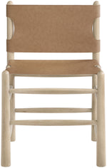 Santos - Vegan Leather Upholstered Dining Chair With Stained Natural Base (Set of 2)