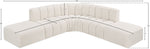 Arc - Boucle Fabric 6 Piece Corner Modular Sofa