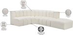 Arc - Faux Leather 5 Piece Corner Modular Sofa