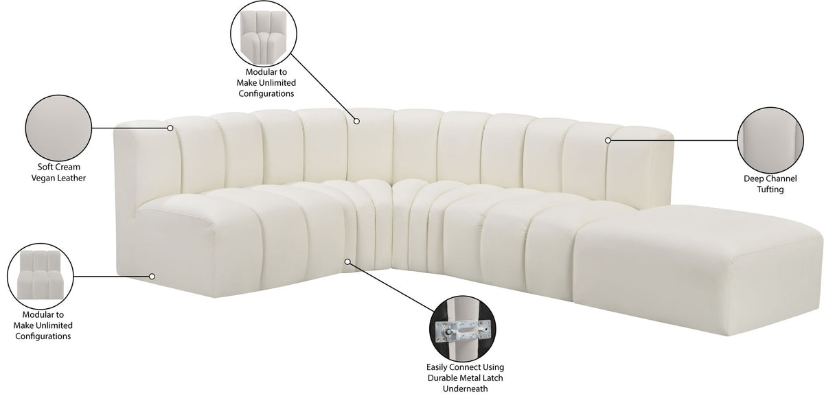 Arc - Faux Leather 5 Piece Corner Modular Sofa