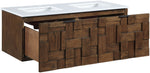 Leonardo - Engineered Stone And Solid Wood 24" Wall Mounted Bathroom Vanity