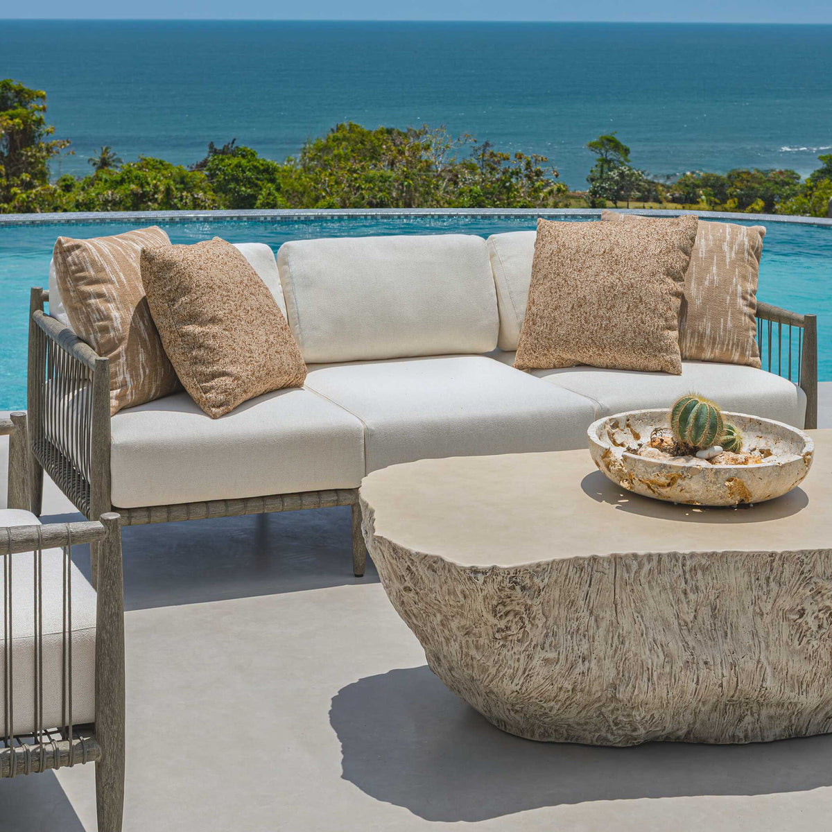 Borneo - Outdoor Sofa - Brown / Oyster White