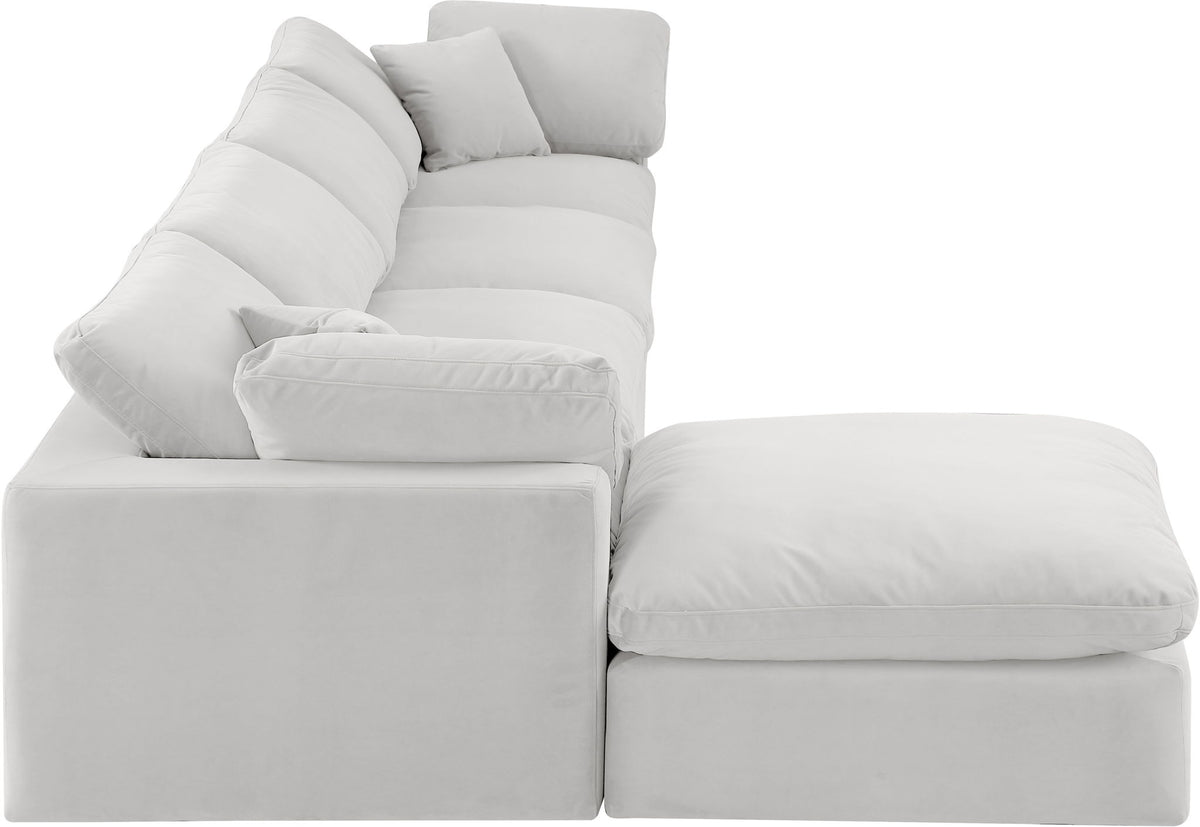Comfy - 5 Piece Velvet Modular Sectional With Chaise