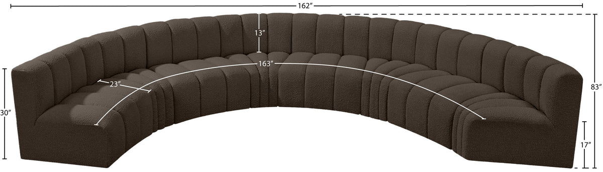 Arc - Boucle Fabric 8 Piece U-Shaped Modular Sofa