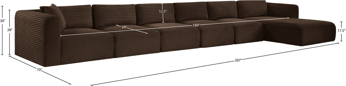Shaggy - 6 Piece Modular Sectional With Chaise