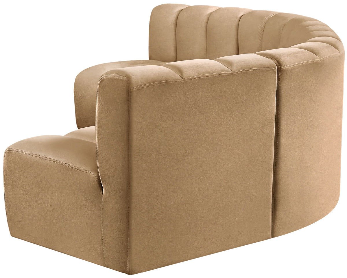 Arc - Velvet 5 Piece U-Shaped Modular Sofa