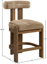 Arienzo - Velvet Upholstered Counter Stool (Set of 2)