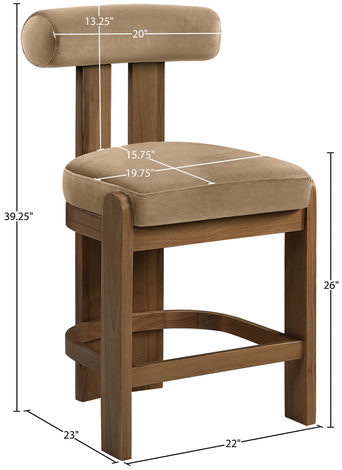 Arienzo - Velvet Upholstered Counter Stool (Set of 2)