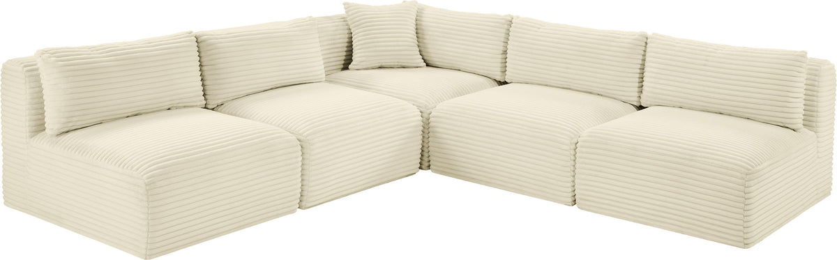 Shaggy - 5 Piece Modular Corner Armless Sectional