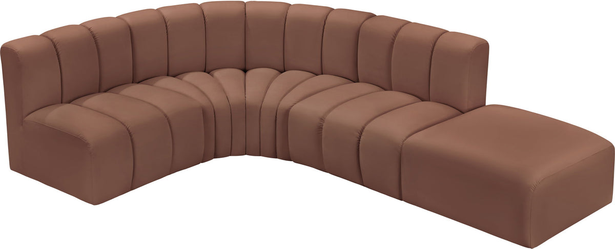 Arc - Faux Leather 5 Piece Corner Modular Sofa