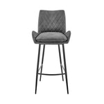 Panama - Fabric 30" Bar Height Bar Stool (Set of 2) - Charcoal / Black