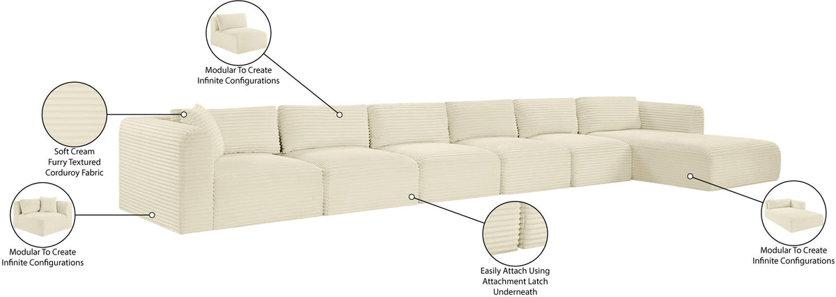 Shaggy - 6 Piece Modular Sectional With Chaise