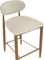 Riccio - Stool - Walnut And Gold Frame