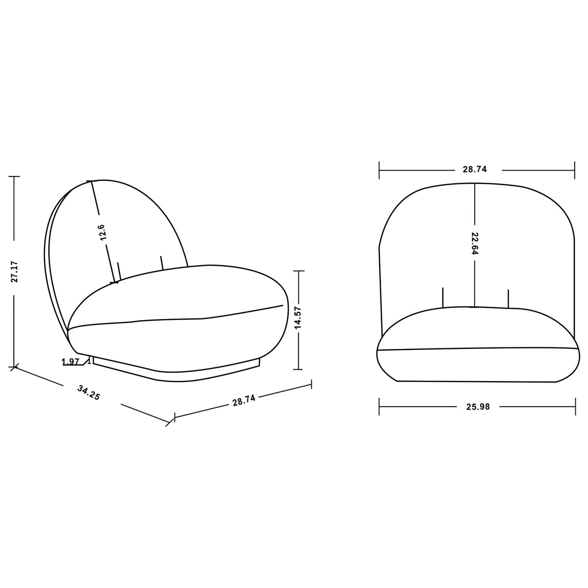 Edina - Lounge Chair - White