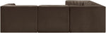 Rummi - Symmetrical Velvet Performance Fabric Upholstered 5 Piece Modular Sectional
